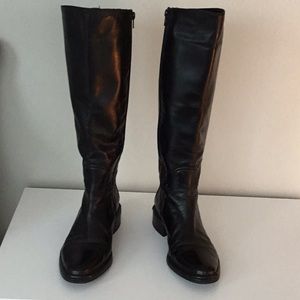 Tall leather riding boots